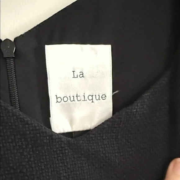 LaBoutique Black Tweed Ruffle Hem Mini Dress - Picture 3 of 7